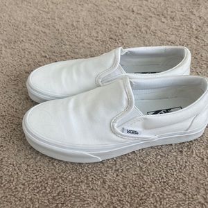 White Slip-On Vans